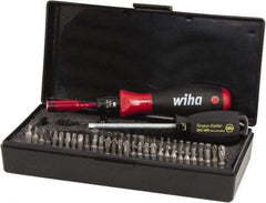Wiha - 53 Piece, 1/4" Drive Screwdriver Wiha TorqueVario - S Bit Set - #0, 1, 2 & 3 Phillips, 1.5 to 8mm Hex, T6 to T25 Torx, #0, #1, #2 & #3 Pozidriv, #1, #2 & #3 Square Recess, 4.5, 5.5, 6.5 & 8mm Slotted, #1, #2, #3 & #4 Tri-Wing - Americas Industrial Supply