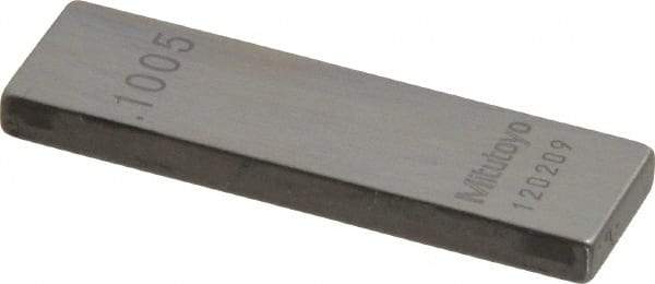Mitutoyo - 0.1005" Rectangular Steel Gage Block - Accuracy Grade AS-1, Includes Certificate of Inspection - Americas Industrial Supply