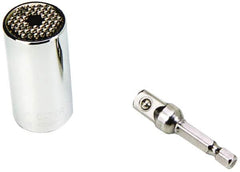 Gator Grip - 3/8" Drive, 1/4" Socket, Self Adusting Socket - 6 Points, 2" OAL - Americas Industrial Supply