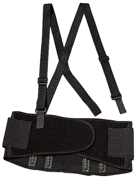 Ergodyne - Size 2XL, Spandex Belt with Adjustable Shoulder Straps - 42 to 46" Waist, Detachable Strap, Black - Americas Industrial Supply