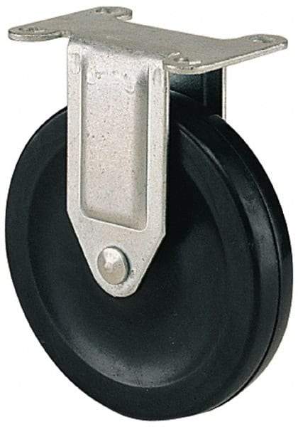 Albion - 3" Diam x 1-1/4" Wide x 3-3/16" OAH Top Plate Mount Rigid Caster - Polyolefin, 270 Lb Capacity, Plain Bearing, 2-1/2 x 3-5/8" Plate - Americas Industrial Supply