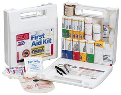 First Aid Only - 62 Piece, 10 Person, Full First Aid Kit - 9" Wide x 2-1/2" Deep x 8-3/8" High, Plastic Case - Americas Industrial Supply