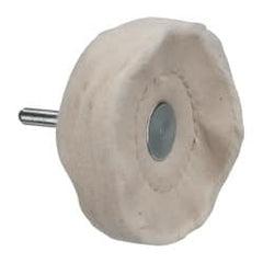 Made in USA - 3" Diam x 3/4" Thick, Loose Sewn Mounted Buffing Wheel - Americas Industrial Supply