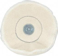 Made in USA - 4" Diam x 1/2" Thick, Loose Sewn Mounted Buffing Wheel - 40 Ply, 1/4" Shank Diam - Americas Industrial Supply