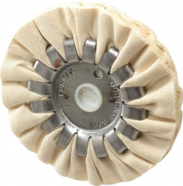 Made in USA - 4" Diam x 1/2" Thick Unmounted Buffing Wheel - 14 Ply, Bias Cut, 1/2" Arbor Hole - Americas Industrial Supply