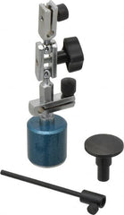 Fowler - 1-1/4" High Magnetic Indicator Base with Holders - 1-1/4" Base Diam, 25 Lb Magnetic Pull, Extension Arm - Americas Industrial Supply