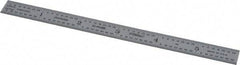 Fowler - 6" Long, 1/64, 1/32, 1/16, 1/8" Graduation, Flexible Steel Rule - 4R Graduation Style, Silver - Americas Industrial Supply