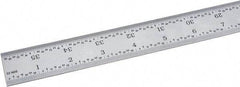 Fowler - 36" Long, 1/64, 1/32, 1/16, 1/8" Graduation, Rigid Steel Rule - 4R Graduation Style, Silver - Americas Industrial Supply