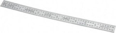 Fowler - 6" Long, 1/100, 1/64, 1/32, 1/10" Graduation, Flexible Steel Rule - 5R Graduation Style, Silver - Americas Industrial Supply