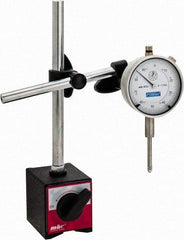 Fowler - 0.001" Graduation, 0-100 Dial Reading, Indicator & Base Kit - 1" Base Length x 1-7/8" Base Width x 2-3/8" Base Height - Americas Industrial Supply