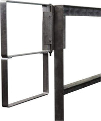 PRO-SAFE - Carbon Steel Self Closing Rail Safety Gate - Fits 22 to 24-1/2" Clear Opening, 1-1/2" Wide x 22" Door Height, Gray - Americas Industrial Supply