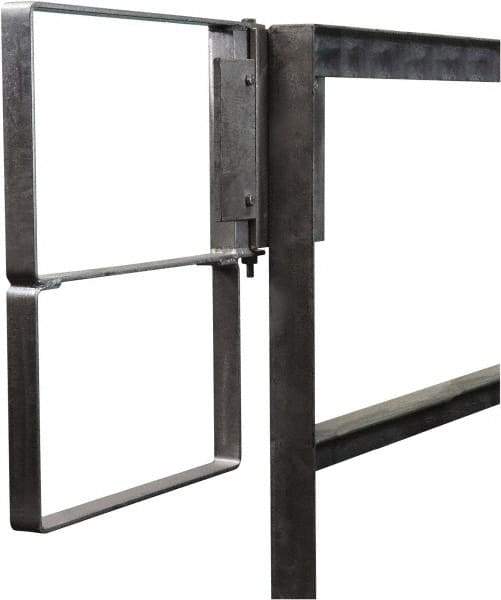 PRO-SAFE - Carbon Steel Self Closing Rail Safety Gate - Fits 25 to 27-1/2" Clear Opening, 1-1/2" Wide x 22" Door Height, Gray - Americas Industrial Supply