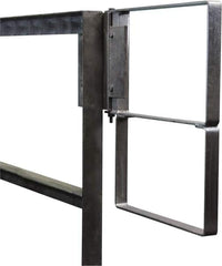 PRO-SAFE - Carbon Steel Self Closing Rail Safety Gate - Fits 31 to 33-1/2" Clear Opening, 1-1/2" Wide x 22" Door Height, Gray - Americas Industrial Supply