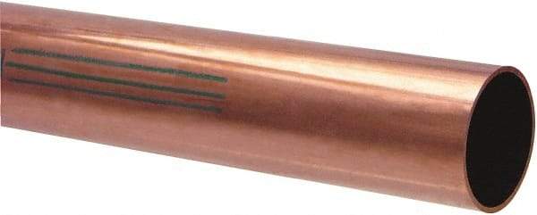 Mueller Industries - 10' Long, 7/8" OD x 3/4" ID, Grade C12200 Copper Water (K) Tube - 0.065" Wall Thickness, 0.641 Ft/Lb - Americas Industrial Supply