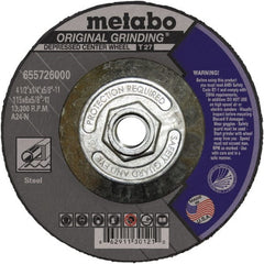 Metabo - Depressed-Center Wheels Wheel Diameter (Inch): 4 Wheel Thickness (Decimal Inch): 0.0400 - Americas Industrial Supply