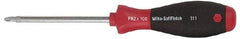Wiha - #2, 8-9/16" OAL, Round Shaft Phillips Screwdriver - 4" Handle Length, Ergonomic Handle - Americas Industrial Supply