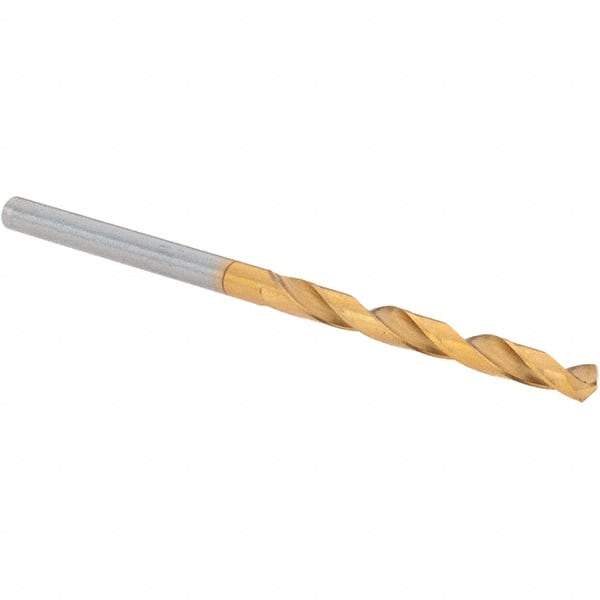 Guhring - 3.1mm 118° High Speed Steel Jobber Drill - TiN Finish, Right Hand Cut, Spiral Flute, Straight Shank, 65mm OAL, Standard Point - Americas Industrial Supply
