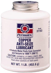 Permatex - 16 oz Bottle High Temperature Anti-Seize Lubricant - Copper, -30 to 1,800°F, Copper Colored, Water Resistant - Americas Industrial Supply