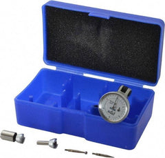 Fowler - 0.06 Inch Range, 0.001 Inch Dial Graduation, Vertical Dial Test Indicator - 1 Inch White Dial, 0-15-0 Dial Reading - Americas Industrial Supply