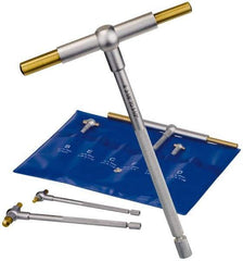 Fowler - 6 Piece, 5/16 to 6 Inch, Hardened Tool Steel Contact Point Ends, TiN Finish, Telescoping Gage Set - 4 and 5 Inch Long Handles, Includes Fitted Vinyl Case - Americas Industrial Supply