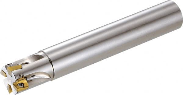 Kyocera - 1-1/4" Cut Diam, 6mm Max Depth of Cut, 1-1/4" Shank Diam, 5" OAL, Indexable Square Shoulder End Mill - BDMT0703... Inserts, Cylindrical Shank, 90° Lead Angle, Through Coolant, Series MECX - Americas Industrial Supply