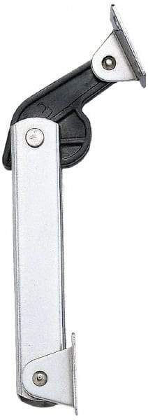 Sugatsune - 136mm OAL x 37mm Wide, 40 Lb Capacity, Spring Loaded Hard Down Lid Stay - Back Panel, 4.7mm Mounting Hole Diam, 70° Max Opening, Polished 304 Stainless Steel & Polyacetal - Americas Industrial Supply