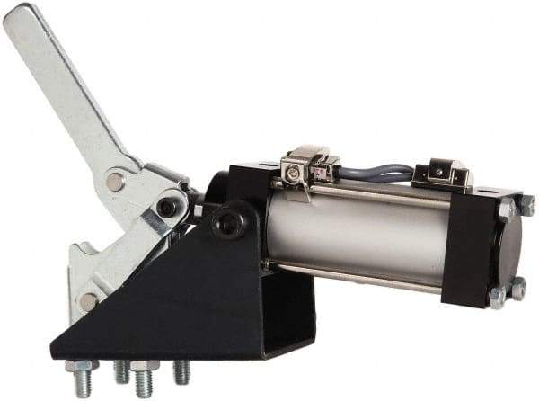 Gibraltar - 750 Lb Inner Hold Capacity, Vert Mount, Air Power Hold-Down Toggle Clamp - 1/8 NPT Port, 92° Bar Opening, 1.81" Height Under Bar - Americas Industrial Supply