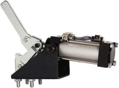 Gibraltar - 750 Lb Inner Hold Capacity, Vert Mount, Air Power Hold-Down Toggle Clamp - 1/8 NPT Port, 92° Bar Opening, 1.81" Height Under Bar - Americas Industrial Supply