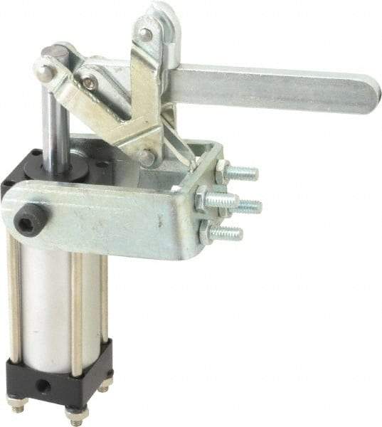 Gibraltar - 450 Lb Inner Hold Capacity, Horiz Mount, Air Power Hold-Down Toggle Clamp - 1/8 NPT Port, 95° Bar Opening, 2.76" Height Under Bar - Americas Industrial Supply