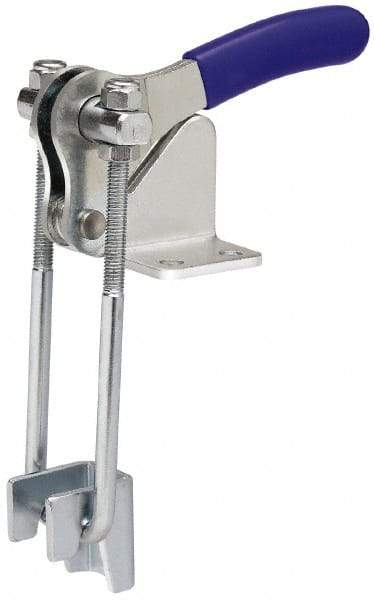 Gibraltar - 500 Lb Capacity, Vertical, U Hook, Flanged Base, Carbon Steel Pull Action Latch Clamp - 1.53" Drawing Movement, 3.35" OAL, Straight Handle - Americas Industrial Supply