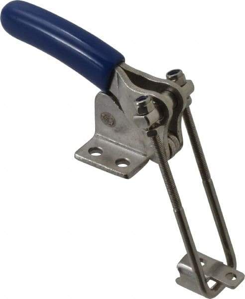 Gibraltar - 500 Lb Capacity, Vertical, U Hook, Flanged Base, Stainless Steel Pull Action Latch Clamp - 1.53" Drawing Movement, 3.35" OAL, Straight Handle - Americas Industrial Supply