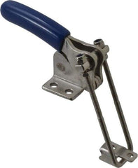 Gibraltar - 500 Lb Capacity, Vertical, U Hook, Flanged Base, Stainless Steel Pull Action Latch Clamp - 1.53" Drawing Movement, 3.35" OAL, Straight Handle - Americas Industrial Supply