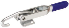 Gibraltar - 200 Lb Capacity, Horizontal, J Hook, Flanged Base, Stainless Steel Pull Action Latch Clamp - 2.35" Drawing Movement, 6.01" OAL, Straight Handle - Americas Industrial Supply