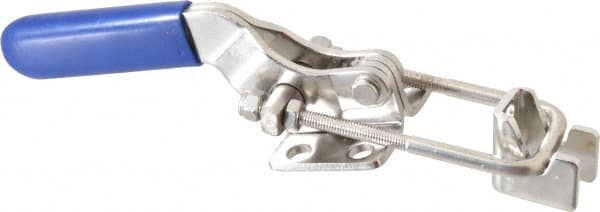 Gibraltar - 700 Lb Capacity, Horizontal, U Hook, Flanged Base, Stainless Steel Pull Action Latch Clamp - 1-3/4" Drawing Movement, 5.97" OAL, Whale Tail Handle - Americas Industrial Supply