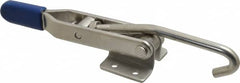 Gibraltar - 450 Lb Capacity, Horizontal, J Hook, Flanged Base, Stainless Steel Pull Action Latch Clamp - 4" Drawing Movement, 8.82" OAL, Straight Handle - Americas Industrial Supply