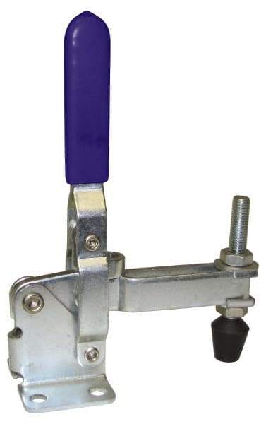 Gibraltar - 600 Lb Holding Capacity, Vertical Handle, Manual Hold Down Toggle Clamp - 58° Handle Movement, 106° Bar Opening, U-Bar, Flanged Base, Carbon Steel - Americas Industrial Supply