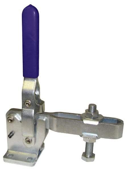 Gibraltar - 1,200 Lb Holding Capacity, Vertical Handle, Manual Hold Down Toggle Clamp - 70° Handle Movement, 140° Bar Opening, U-Bar, Flanged Base, Carbon Steel - Americas Industrial Supply