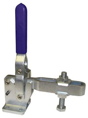 Gibraltar - 1,200 Lb Holding Capacity, Vertical Handle, Manual Hold Down Toggle Clamp - 70° Handle Movement, 140° Bar Opening, U-Bar, Flanged Base, Carbon Steel - Americas Industrial Supply