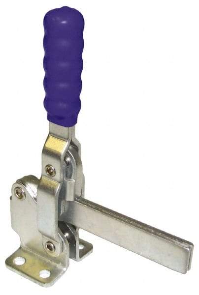 Gibraltar - 750 Lb Holding Capacity, Vertical Handle, Manual Hold Down Toggle Clamp - 58° Handle Movement, 106° Bar Opening, Solid Bar, Flanged Base, Carbon Steel - Americas Industrial Supply