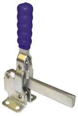 Gibraltar - 750 Lb Holding Capacity, Vertical Handle, Manual Hold Down Toggle Clamp - 58° Handle Movement, 106° Bar Opening, Solid Bar, Flanged Base, Carbon Steel - Americas Industrial Supply