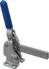 Gibraltar - 475 Lb Holding Capacity, Vertical Handle, Manual Hold Down Toggle Clamp - 62° Handle Movement, 115° Bar Opening, Solid Bar, Flanged Base, Carbon Steel - Americas Industrial Supply