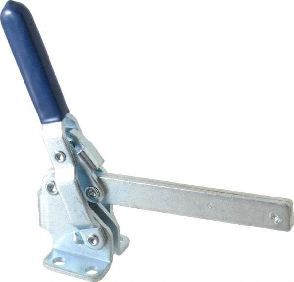 Gibraltar - 450 Lb Holding Capacity, Vertical Handle, Manual Hold Down Toggle Clamp - 62° Handle Movement, 115° Bar Opening, Solid Bar, Flanged Base, Carbon Steel - Americas Industrial Supply