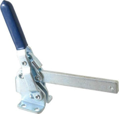 Gibraltar - 450 Lb Holding Capacity, Vertical Handle, Manual Hold Down Toggle Clamp - 62° Handle Movement, 115° Bar Opening, Solid Bar, Flanged Base, Carbon Steel - Americas Industrial Supply