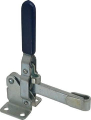 Gibraltar - 750 Lb Holding Capacity, Vertical Handle, Manual Hold Down Toggle Clamp - 58° Handle Movement, 106° Bar Opening, Solid Bar, Flanged Base, Carbon Steel - Americas Industrial Supply