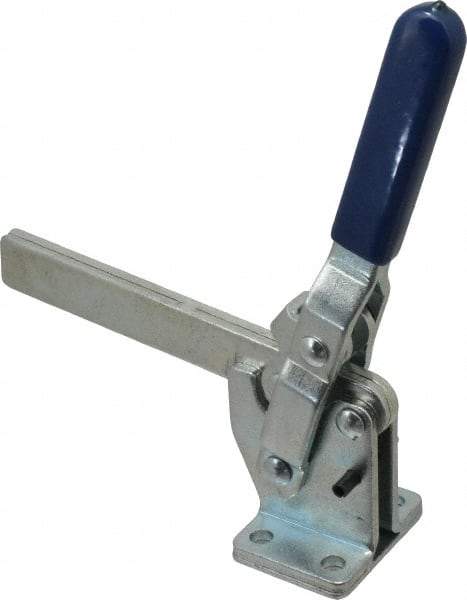 Gibraltar - 1,000 Lb Holding Capacity, Vertical Handle, Manual Hold Down Toggle Clamp - 75° Handle Movement, 136° Bar Opening, Solid Bar, Flanged Base, Carbon Steel - Americas Industrial Supply