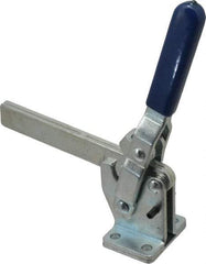 Gibraltar - 1,000 Lb Holding Capacity, Vertical Handle, Manual Hold Down Toggle Clamp - 75° Handle Movement, 136° Bar Opening, Solid Bar, Flanged Base, Carbon Steel - Americas Industrial Supply
