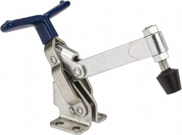 Gibraltar - 475 Lb Holding Capacity, Vertical Handle, Manual Hold Down Toggle Clamp - 62° Handle Movement, 115° Bar Opening, Solid Bar, Flanged Base, Carbon Steel - Americas Industrial Supply