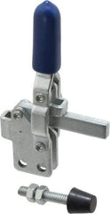 Gibraltar - 200 Lb Holding Capacity, Vertical Handle, Manual Hold Down Toggle Clamp - 64° Handle Movement, 104° Bar Opening, Solid Bar, Straight Base, Carbon Steel - Americas Industrial Supply