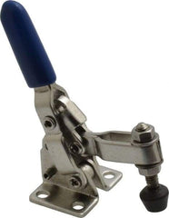 Gibraltar - 125 Lb Holding Capacity, Vertical Handle, Manual Hold Down Toggle Clamp - 55° Handle Movement, 100° Bar Opening, U-Bar, Flanged Base, Electro-Plated Zinc, Stainless Steel - Americas Industrial Supply