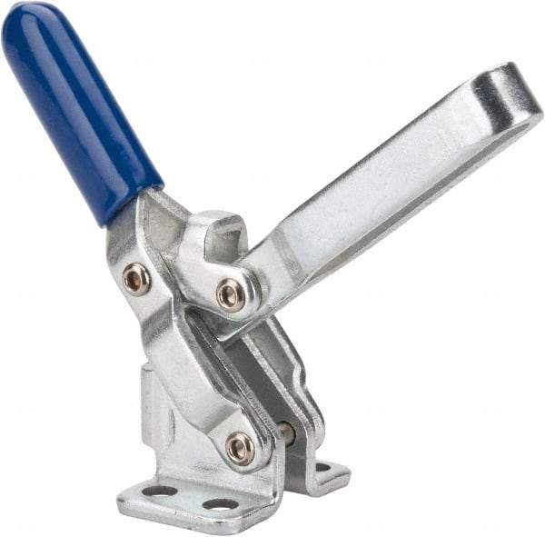 Gibraltar - 200 Lb Holding Capacity, Vertical Handle, Manual Hold Down Toggle Clamp - 65° Handle Movement, 105° Bar Opening, U-Bar, Flanged Base, Electro-Plated Zinc, Carbon Steel - Americas Industrial Supply